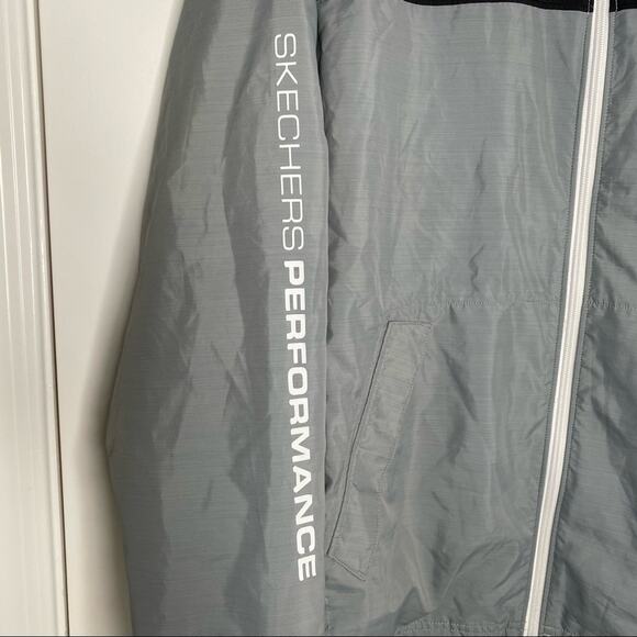 SKECHERS PERFORMANCE Mens Lightweight Zip Up Track Windbreaker Jacket Size Large - Picture 3 of 8